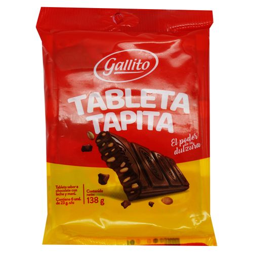 Tableta Chocolate Gallito Mani Paquete - 138gr