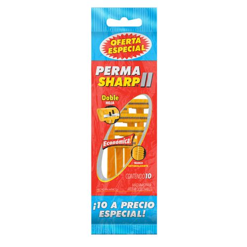 Máquinas para Afeitar Desechables Perma Sharp II 10 Unidades