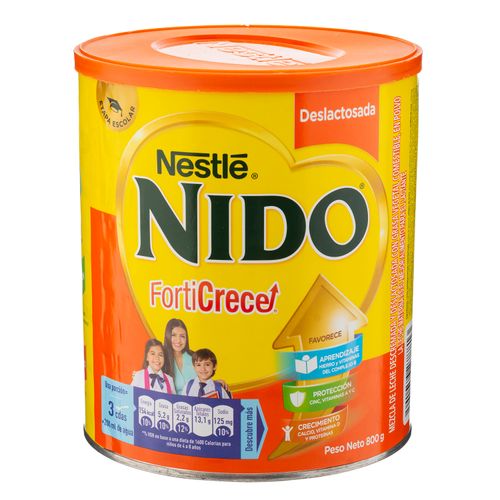 Leche Nestlé® NIDO® Forticrece Leche en Polvo Deslactosada para Niños Lata -800gr