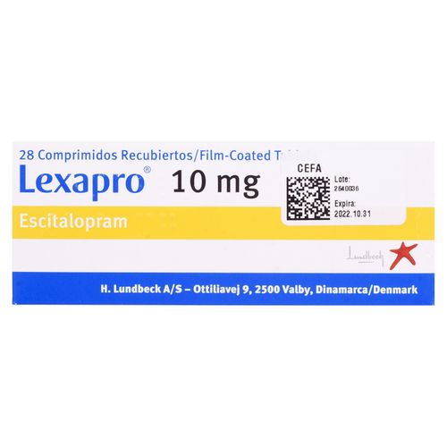 Lexapro 10Mg 28 Tabletas Una Caja