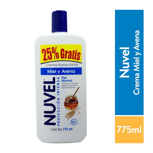 Crema Nuvel Corporal Miel Y Avena 750Ml