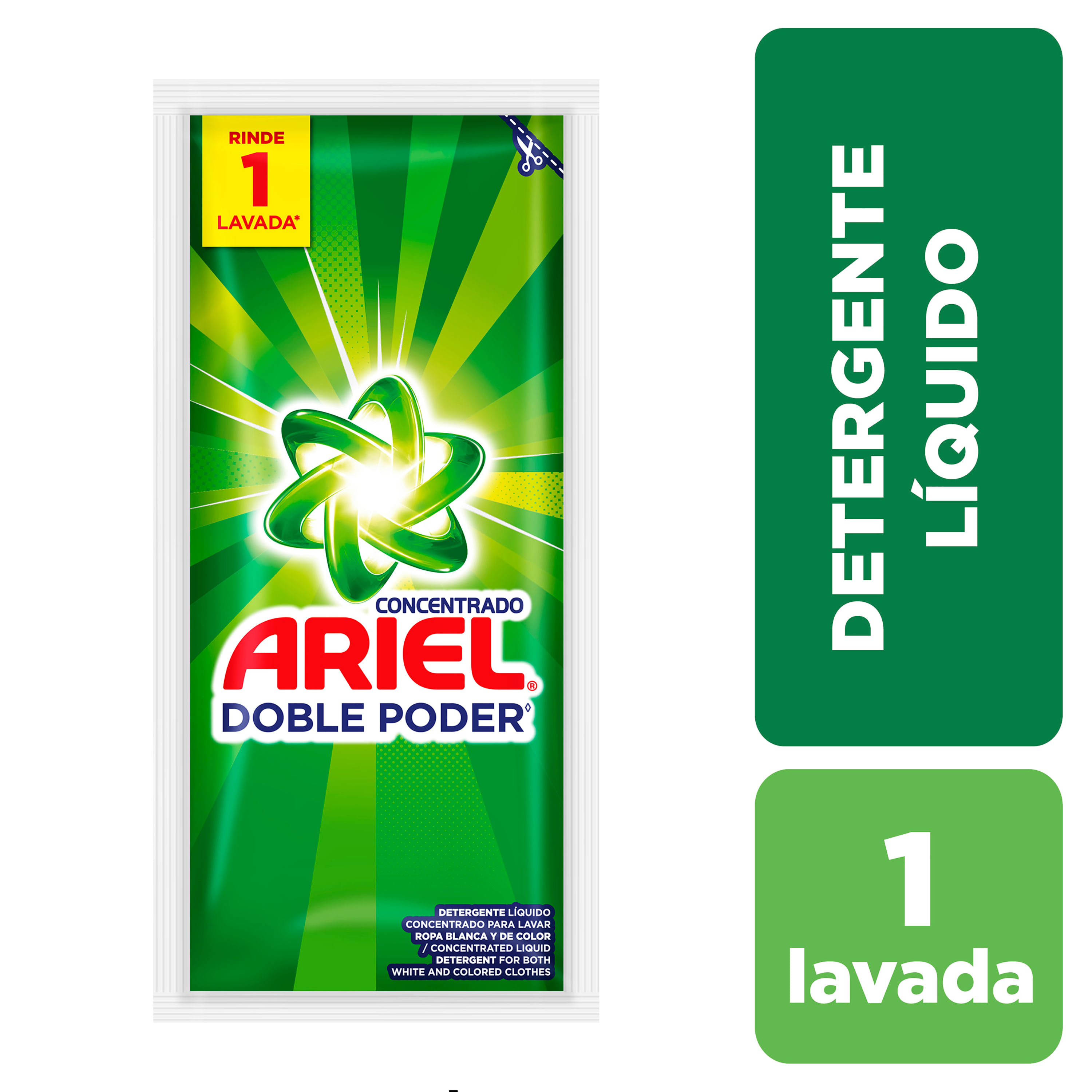 Detergente Líquido Concentrado Ariel Doble Poder 2 L