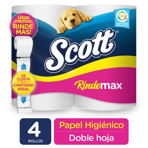Papel Higiénico Scott Rindemax Doble Hoja - 4 Rollos