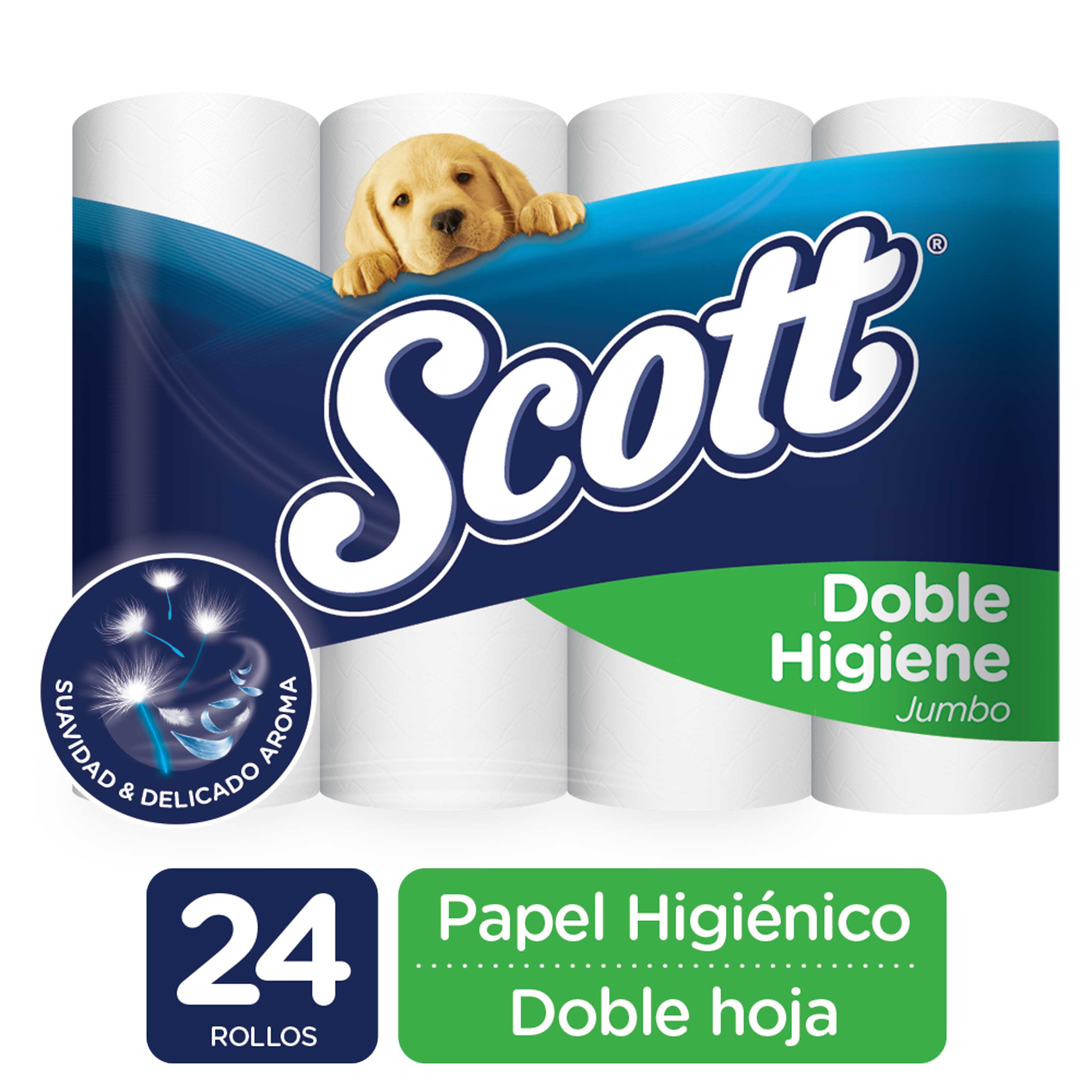 Papel Higiénico Scott Doble Higiene Hoja - 24 Rollos