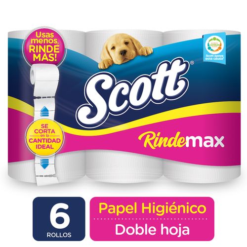 Papel Higiénico Scott  Rindemax Doble Hoja - 6 Rollos