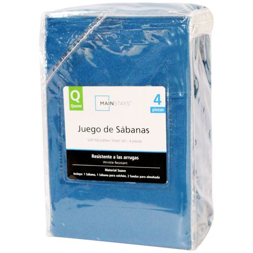 Mainstays Set Sabanas Azul Queen