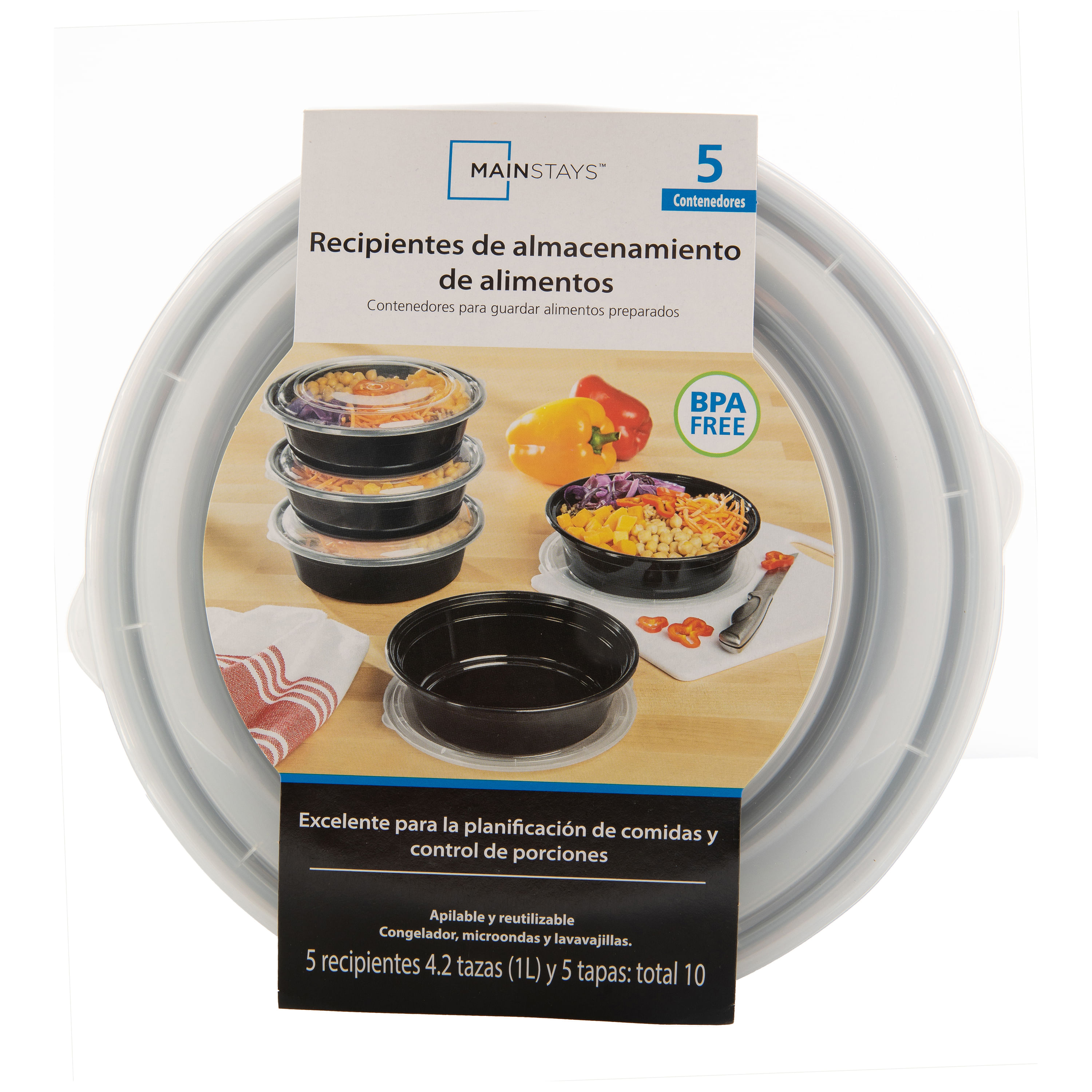 Comprar Recipientes Mainstays rectangulares para alimentos, set de 5  recipientes., Walmart Guatemala - Maxi Despensa