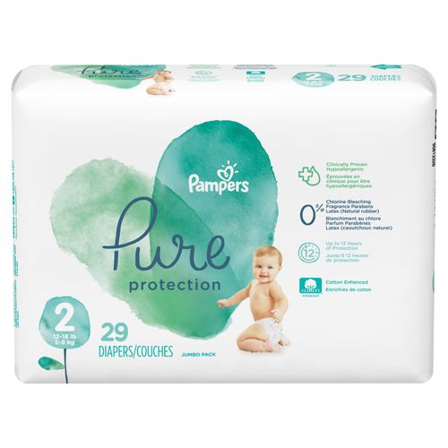 Pañales Pampers Pure Protection Talla 2, 29 Unidades