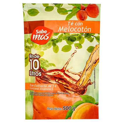 Bebida En Polvo Sabemas Té Con Melocotón- 500 g, Rinde 10 Litros