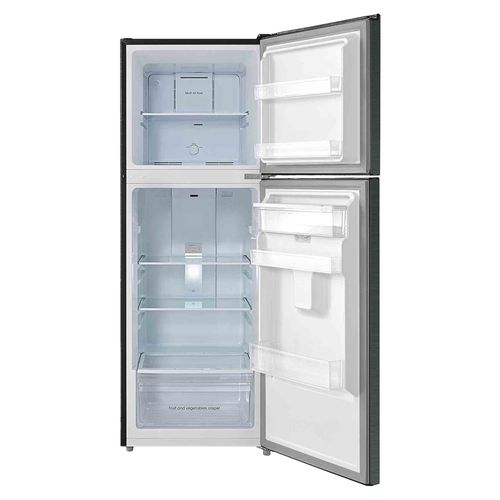 Refrigeradora No Frost Oster 249 Litros 9 Pies Cubicos Black Inox 2 Puertas Luz Led Manija Escondida Dispensador De Agua  Bandejas De Vidrio Templado