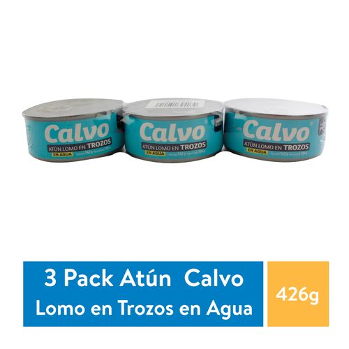 3 Pack Atún Calvo en Trozos en Agua Light - 426gr