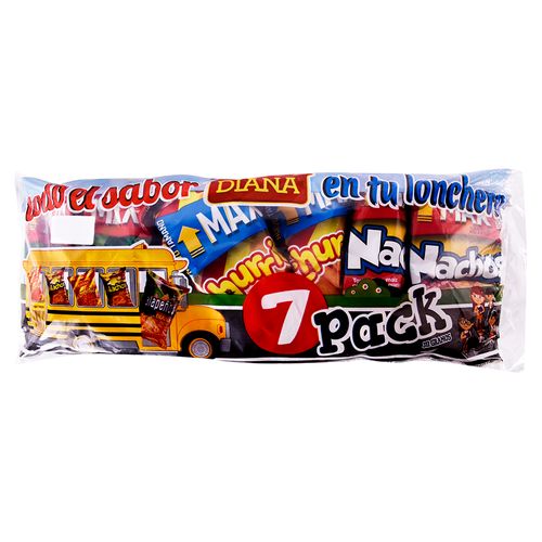 7 Pack Boquitas Diana Nacho Jalapeño Y Churrito - 311gr