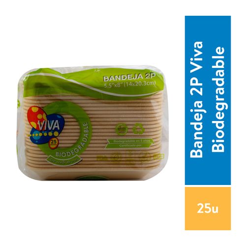 Bandeja Viva biodegradable - 25 Uds