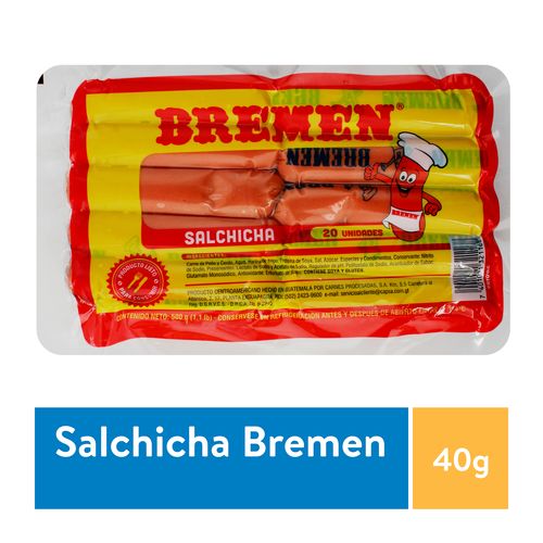 Salchicha Bremen 20 Unidades - 500gr