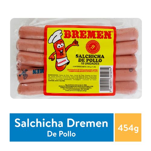 Salchicha Bremen De Pollo - 454gr