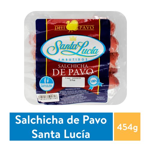 Salchicha Santa Lucia De Pavo - 454gr