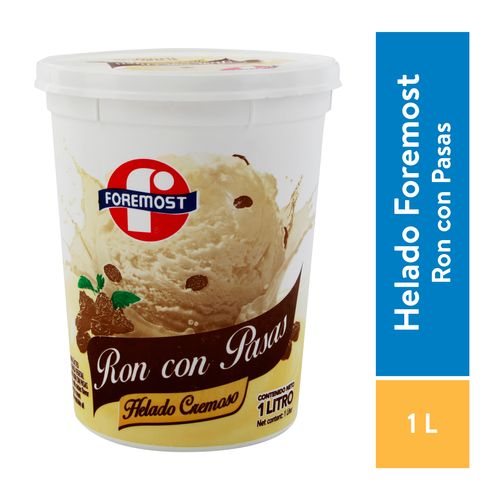 Helado Foremost Cremoso de Ron Pasas - 1000gr