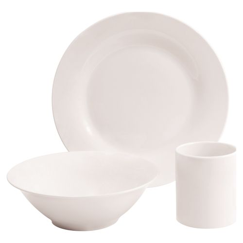 Vajilla Mainstays Porcelana Blanca - 12 Piezas