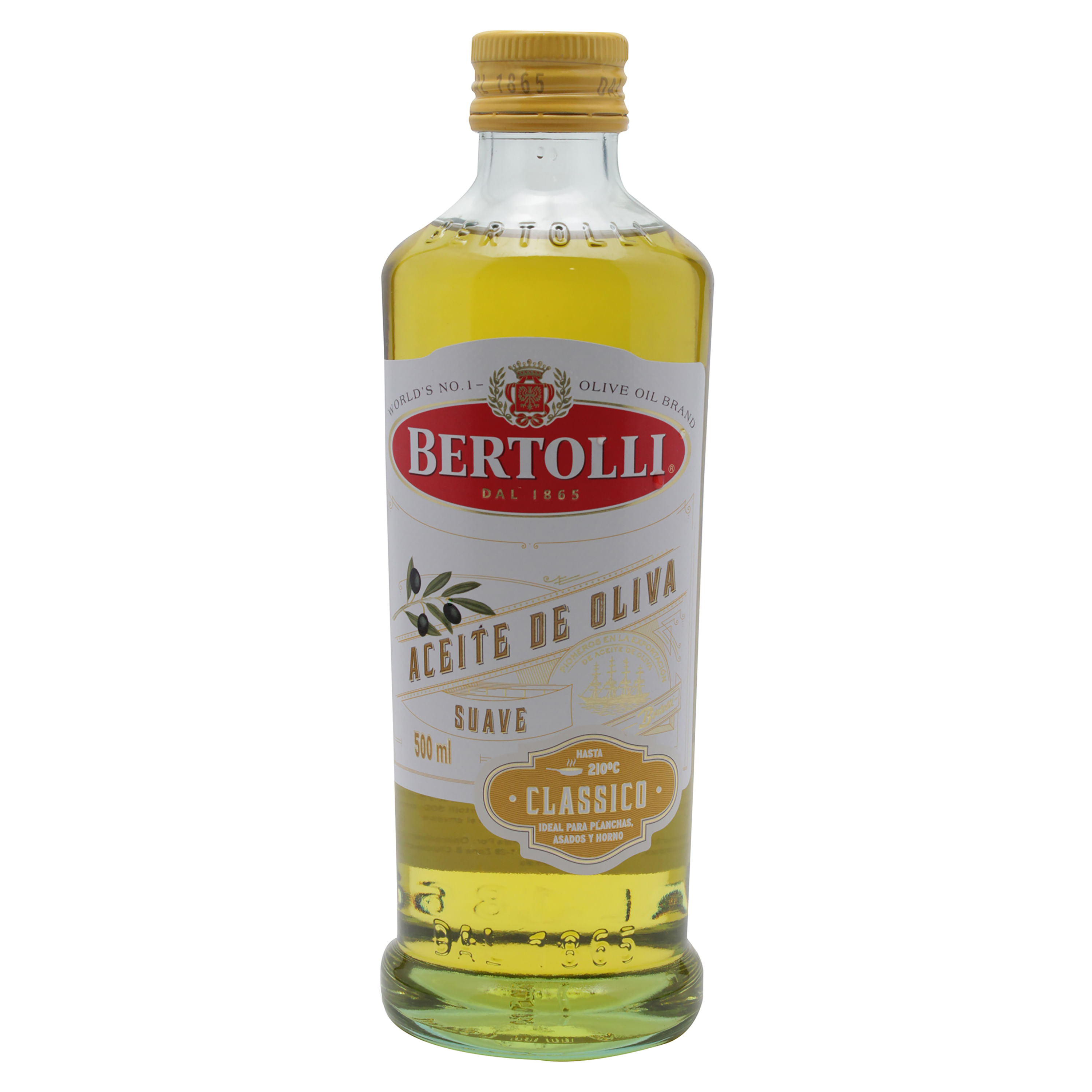 Botella Aceite Bertoli 500 ml con tapón irrellenable (Pack 108 unds.) -  Marloplast Envases S.L.