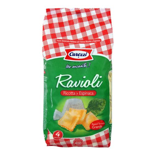 Pasta Carozzi Ravioli Espinaca Queso - 400gr