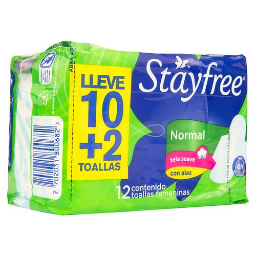 Toalla Stayfree Especial C Alas Norm 12U