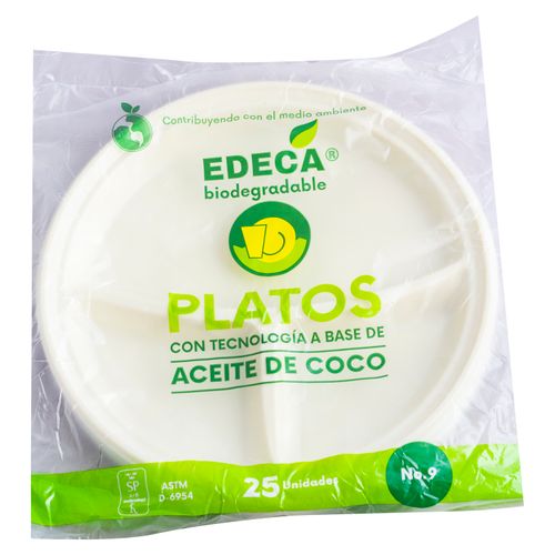 Plato Edeca N9 Biodegrada Cdivision - 25 Unidades