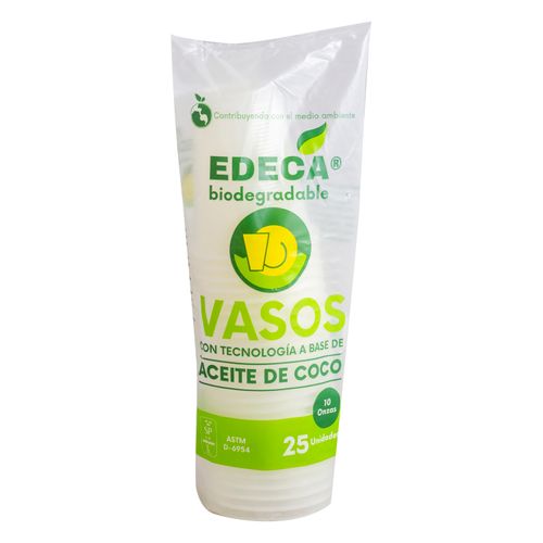 Vaso Edeca Biodegradable 10 Oz - 25 Unidades