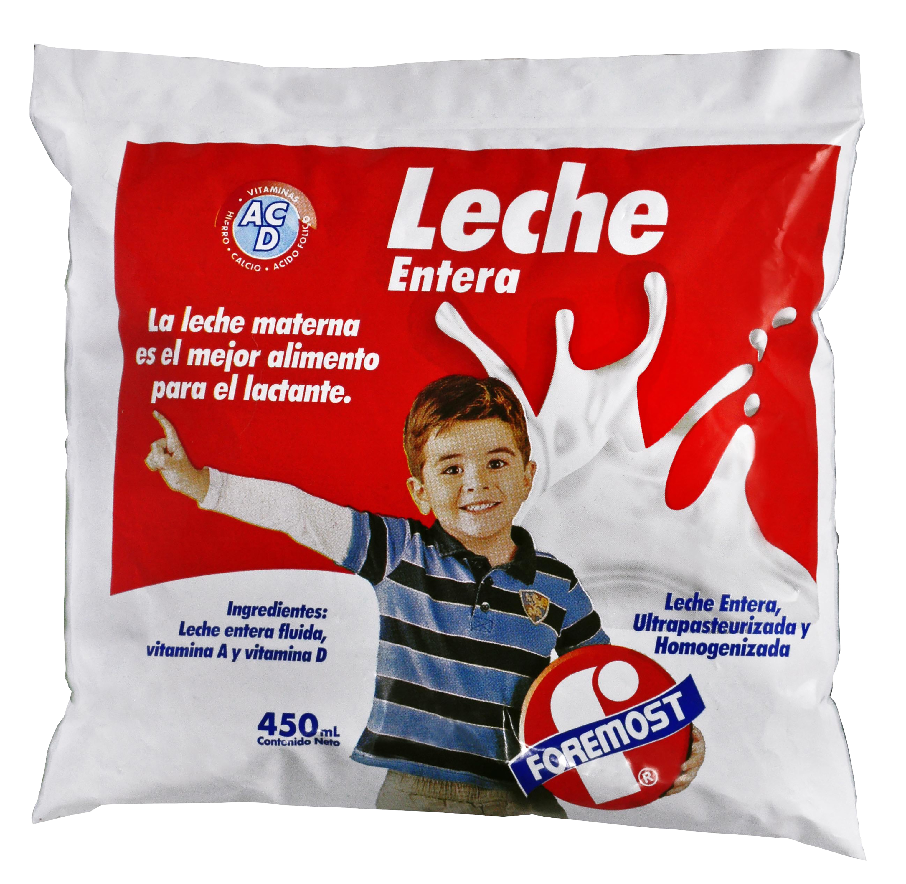 Perder productos quimicos León Bolsa Leche Foremost Entera - 450ml