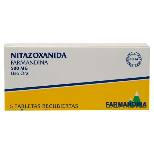 Nitazoxanida Fdina 500Mg 6 Tabletas Una Caja