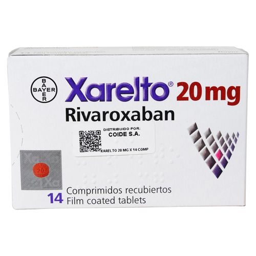 Xarelto 20 Mg X 14 Tabletas Una Caja