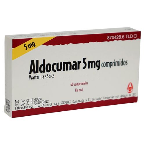 Aldocumar 5 Mg 40 Tabletas