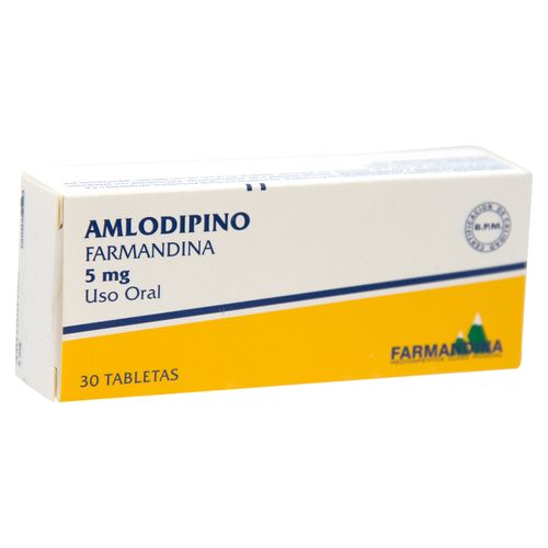 Amlodipino Farmandina 5Mg 30 Tabletas Una Caja