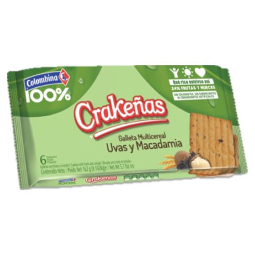 Galleta Colombina Uvas Y Macadamia - 162 g