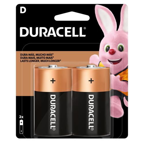 Batería Duracell Alcalina Grande D - 2 Unidades