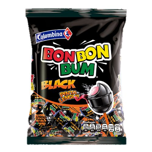 Paleta Bombon Colombina Black Pinta Lengua - 408gr