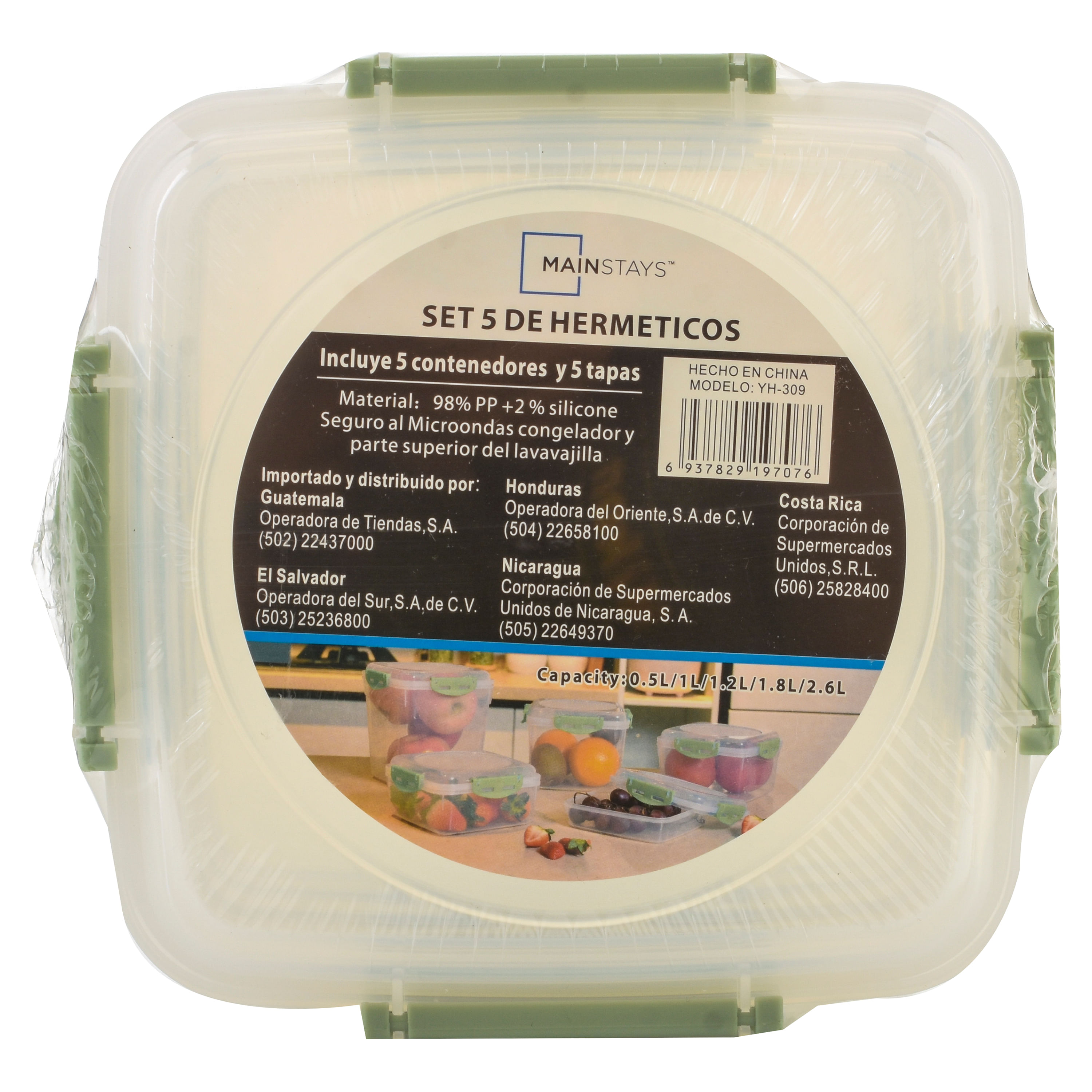 Comprar Recipientes Mainstays rectangulares para alimentos, set de 5  recipientes., Walmart Guatemala - Maxi Despensa