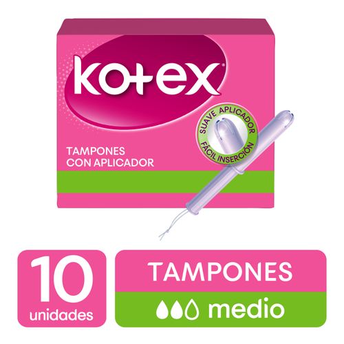 Tampones Kotex Regular Con Aplicador - 10Unidades