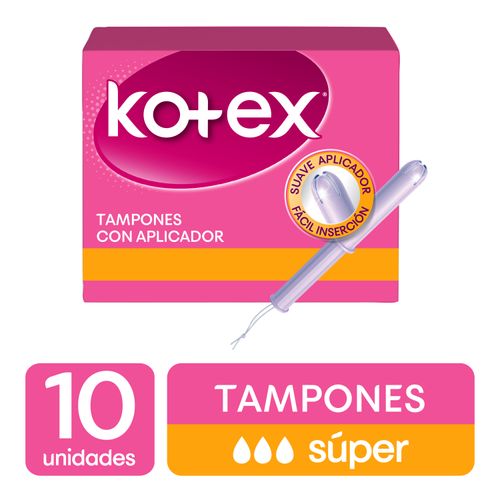 Tampones Kotex Super Con Aplicador - 10Unidades