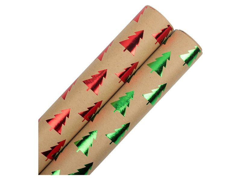 Papel De Regalo De Navidad Kraft - 12 Hojas De 70x50 Cm, Con Etiquetas Y Cuerda, Diseños Navideños Variados, Reciclable Y Resistente