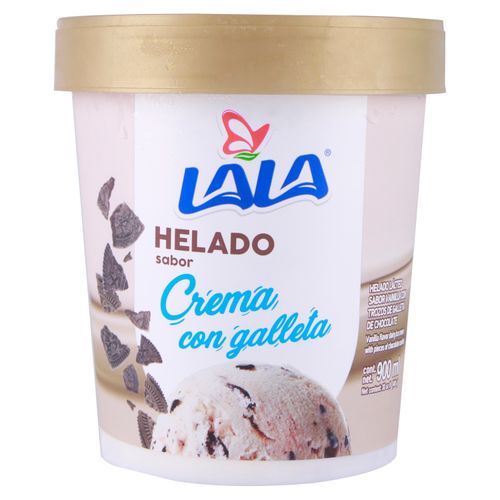 Helado Lala Crema Galleta Litro 900Ml