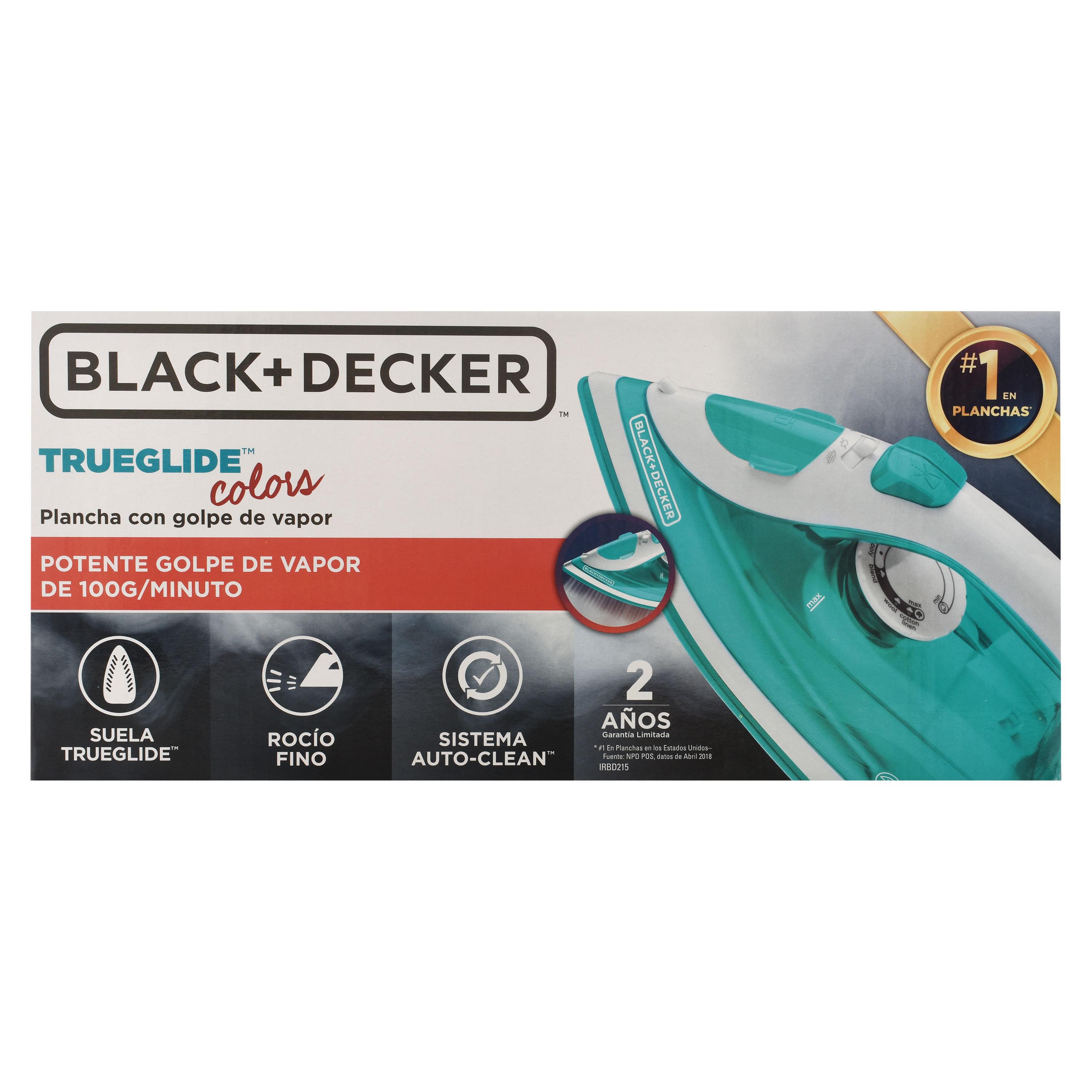 Comprar Plancha de Vapor BLACK+DECKER® TrueGlide Colors con Golpe
