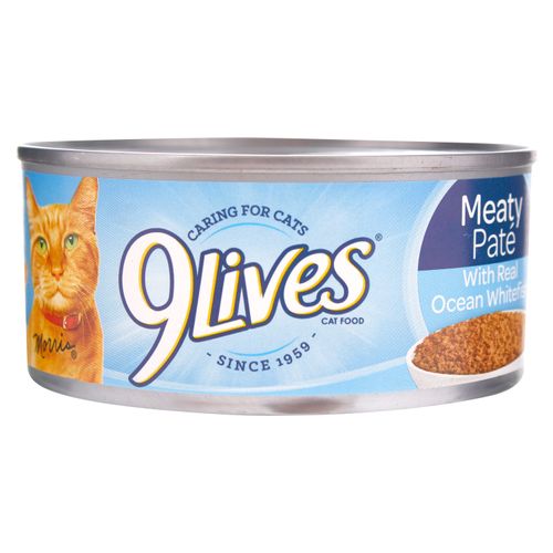 Lata 9Lives P Gato Pescado Blanco - 156gr