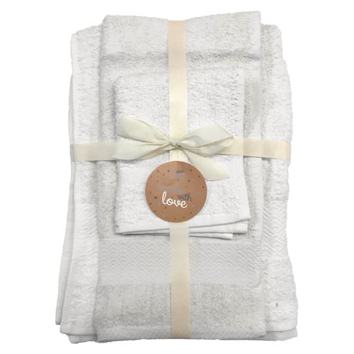 Set Toallas Home Trends Jq Panaleta Blanco