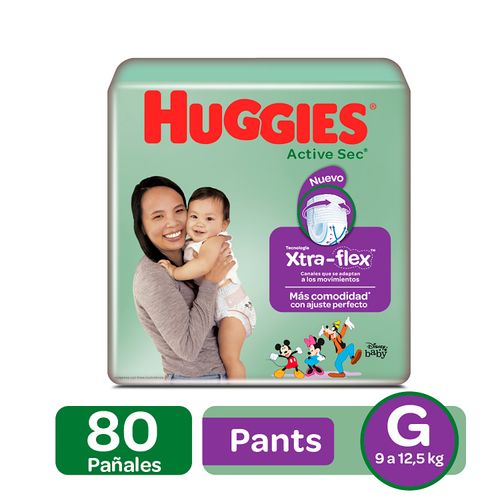 Pañales Huggies Active Sec Pants Etapa 3/G 80U