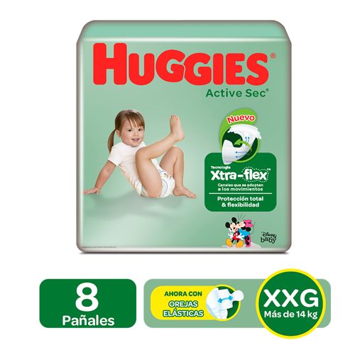 Pañales Huggies Active Sec Etapa 5/XXG 8U
