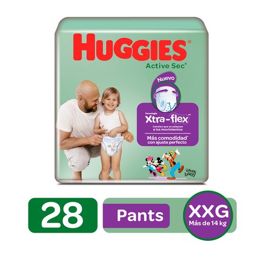 Pañales Huggies Active Sec Pants Etapa 5/XXG 28U