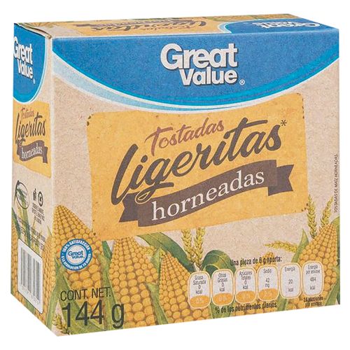 Tostaditas Great Value De Maiz Ligeritas Horneadas - 114 g