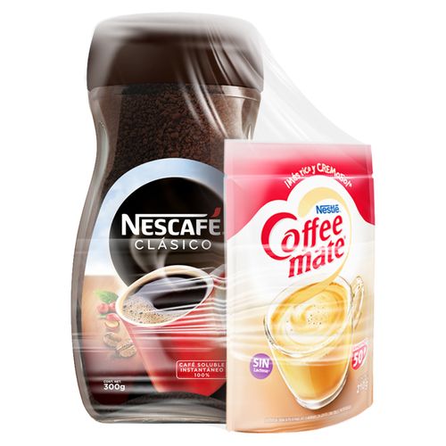 NESCAFÉ Clásico Frasco 300g + COFFEE MATE Bolsa 210g