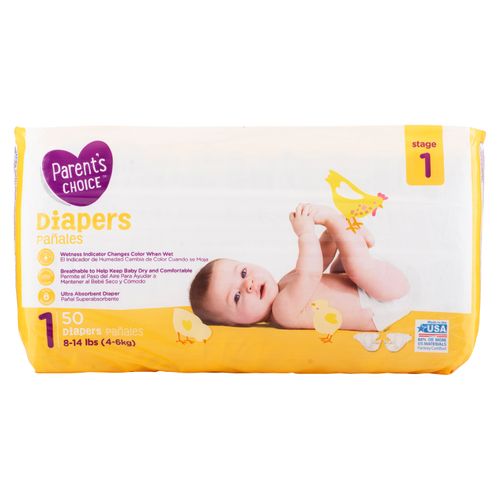 Pañal Parents Choice Baby Size 1 - 50 Unidades