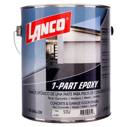 Pintura Para Pisos Marca Lanco Esmalte Epoxica Para Pisos De Concreto Y Garage Color Gris - 1 Galon